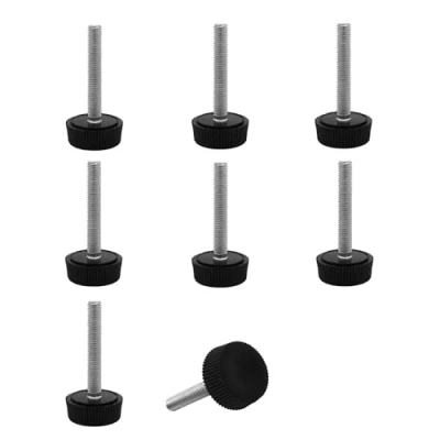 Abbildung von SKIR&#039;CO Möbel Nivellierfüße M5 x 30 mm, verstellbare runde Metallbeine, Gewinde Vorbau, Nivellierfuß, 8 Stück