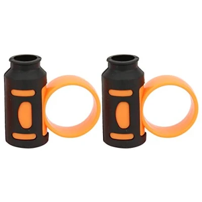 Abbildung von Drumsticks Grip, Finger Controller Anti Rutsch Schlagzeuger Rotierendes Hilfswerkzeug Easy Stick Twirl, Grip oder Control Clips(schwarz orange)