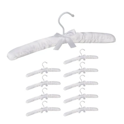 Abbildung von relaxdays Kleiderbügel Set Satin, (5er Set, 5 tlg), Weiß, 5er Pack