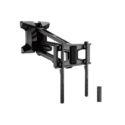 Abbildung von Monoprice Motorisierter elektrischer Kaminsims zum Herunterziehen, vollbewegliche TV Wandhalterung für Fernseher 94 cm bis 203,2 cm, Tragkraft 35 kg, VESA 600 x 400, drehbar, höhenverstellbar