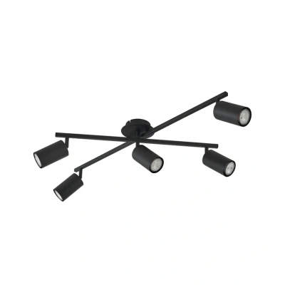 Abbildung von Lindby Deckenleuchte Joffrey, 78 cm, schwarz, 5 flg., GU10