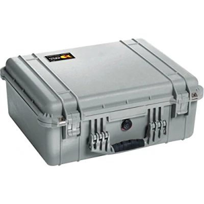Abbildung von PELI 1550 Großer Schutzkoffer für Kamera, Drohne und Empfindliche Ausrüstung, IP67 Watertight, 33L Volumen, Mit Schaumstoffeinlage (Anpassbar), Silber