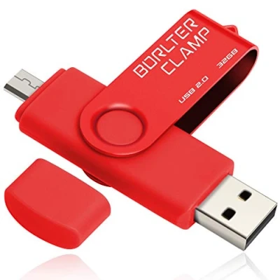 Abbildung von 32GB OTG USB Stick Speicherstick Dual Flash Laufwerk mit Micro Anschluss für Android Smartphone Tablets &amp; Computer (Rot)