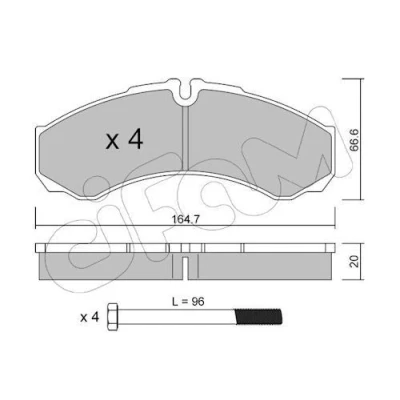 Abbildung von Bremsbelagsatz, Scheibenbremse CIFAM 822 212 0
