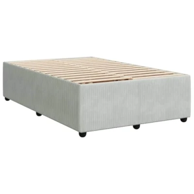 Abbildung von vidaXL Bettgestell, Polsterbett Bett für Schlafzimmer, Bettrahmen mit Lattenrost, Doppelbett Schlafzimmerbett, Hellgrau 120x190cm Samt