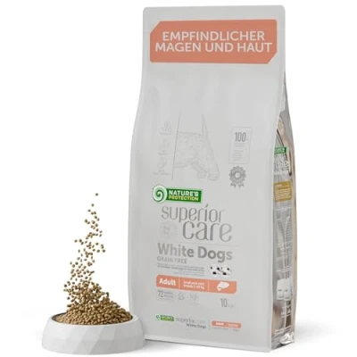 Abbildung von Nature&#039;s Protection Superior Care Hundefutter trocken Getreidefrei Hypoallergen für Ausgewachsene, Aller Kleine Und Mini Rassen mit Lachs, Entfernt Braune Tränenflecken 10kg