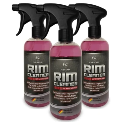 Abbildung von Car Sense Rim Cleaner 0,5L (3x0,5L) Felgenreiniger I Spezialentwicklung zur Felgen Reinigung von Alufelgen &amp; Stahlfelgen Sommer , und Winterreifen geeignet