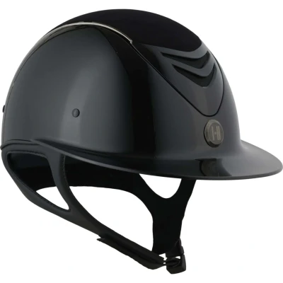 Abbildung von OneK Reithelm Avancé Glossy Chamude Chrome Lines Schwarz