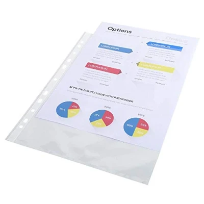 Abbildung von Exacompta 5200E 100er Pack PP Kunststoff Prospekthüllen Standard. für DIN A4 transparent glasklar oben offen Klarsichtfolie Plastikhülle Klarsichthülle ideal Ordner Ringbücher und Hefter