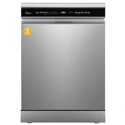 Abbildung von Midea Spülmaschine 60 cm MDWEF1433DSS WE, Geschirrspüler Freistehend 14 Maßgedecke, Besteckkorb, höhenverstellbarer Oberkorb, Aqua Stopp, Startzeitvorwahl, Silber