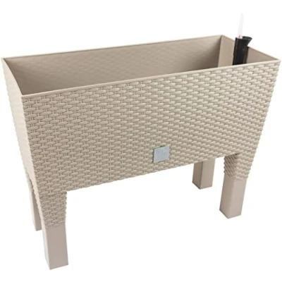 Abbildung von 30 Liter rechteckiger High Gärtner mit MOCCA Farbe 60 x 25 46 cm Beinen