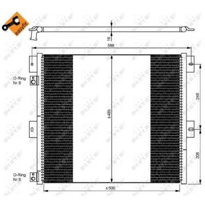 Abbildung von NRF EASY FIT 35924 Klimakondensator mit Dichtring 14,2 11,2 Aluminium 500