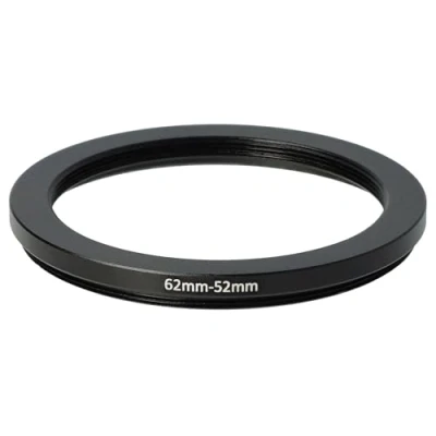 Abbildung von vhbw Step Down Ring Adapter von 62 mm auf 52 für Kamera Objektiv Filteradapter, Metall, Schwarz