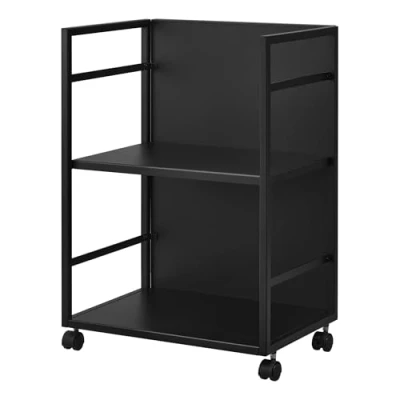 Abbildung von Yamazaki 4811 Tower 2 stöckiger Halbgeschlossener Aufbewahrungswagen, schwarz, Stahl/Nylon, minimalistisch, 42 x 32 60 cm
