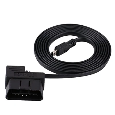 Abbildung von OBD2 Verlängerungskabel, Qiilu 180cm Auto OBDII EOBD 16pin Diagnoseverlängerungs Adapter zum Mini USB Kabel