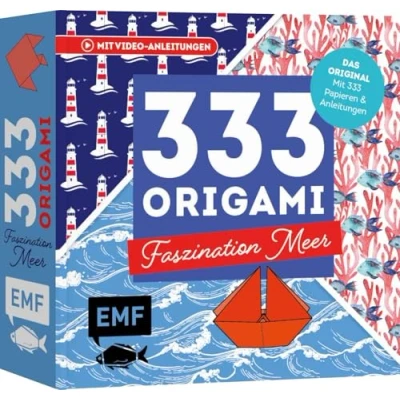 Abbildung von 333 Origami Faszination Meer Maritime Papiere falten: Das Original: mit Anleitungen, Videos und feinen Papieren: Hochwertiges Papier 40 verschiedenen Meeresmotiven