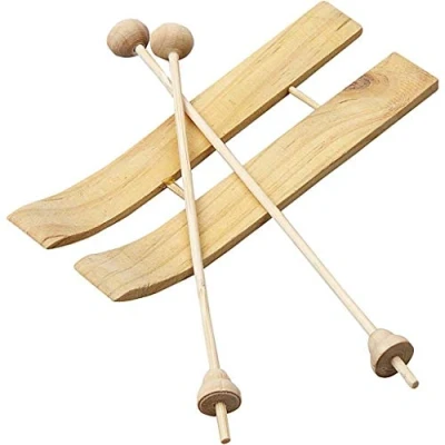 Abbildung von greedeko Miniatur Schi zum basteln Ski 11x4 Holz selbstgestalten DIY Deko Mini 3STK