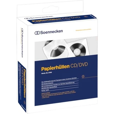 Abbildung von Soennecken CD/DVD Hülle 03750 mit Fenster Papier weiß 100 Stück