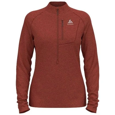 Abbildung von Odlo Damen Langarm Shirt mit halben Reißverschluss TENCIA, spiced apple melange, XXL