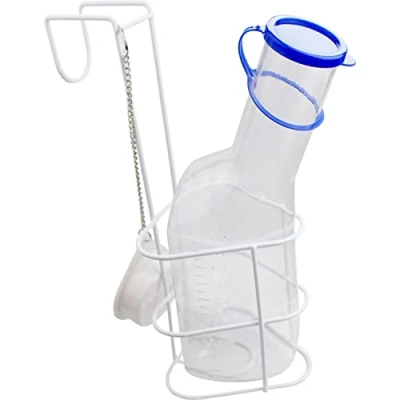Abbildung von Medi Inn Urinflasche PC 1000 ml für Männer klarsichtig mit Betthalter