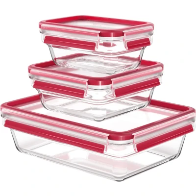 Abbildung von Emsa Frischhaltedose &quot;Clip &amp; Close Glas&quot;, (Set, 3 tlg.), 0,45/0,8/2L, gefrier , backofen mikrowellen und spülmaschinenfest