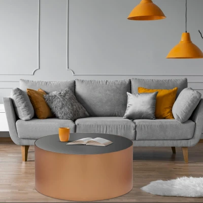 Abbildung von Selenium Couchtisch Glas und Kupfermetall Menzzo
