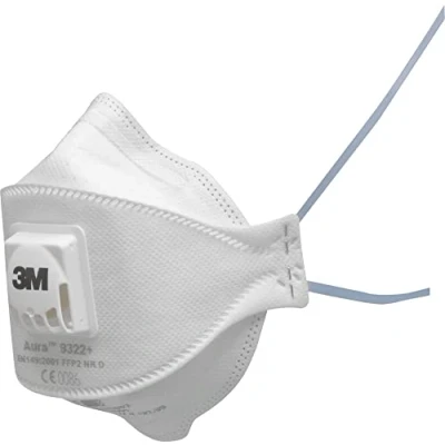 Abbildung von 3M™ Aura™ Staubmaske FFP2 mit Ventil, Serie 9322+, 10 Masken pro Packung