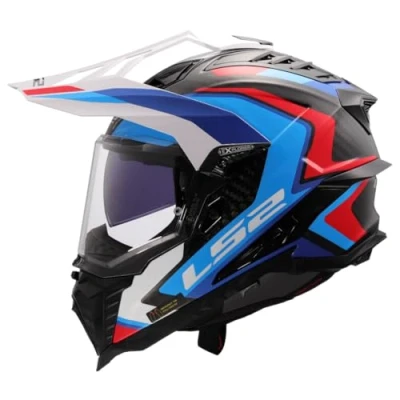 Abbildung von LS2, Motocross Helm Explorer Carbon Frontier II Gloss White Blue, XS