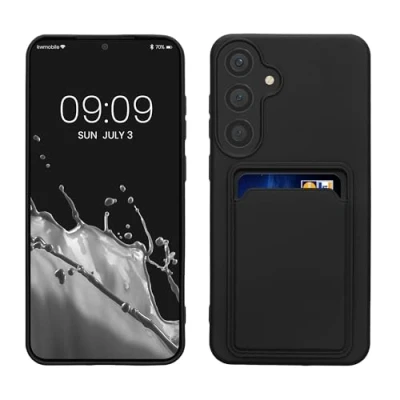 Abbildung von kwmobile Handyhülle kompatibel mit Samsung Galaxy S24 Plus Hülle Handy Cover Fach für Karten in Schwarz