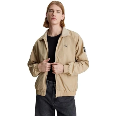 Abbildung von Calvin Klein Jeans Unpadded Harrington Übergangsjacke, Herren, Größe: Small, Travertine