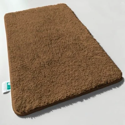 Abbildung von casa pura Badematte 50 x 60 cm braun weicher, Flauschiger Badezimmerteppich in Shaggy Optik, Badvorleger rutschfest waschbar Duschvorleger, Teppich Fußmatte für Badezimmer, Dusche, Sky Soft