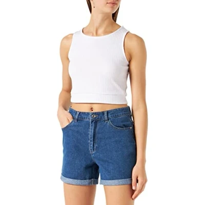 Abbildung von ONLY Women&#039;s ONLLEGA Life HW MOM Box Shorts, Medium Blue Denim, S