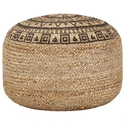 Abbildung von vidaXL Sitzpuff Pouf Sitzpouf Puff Sitzkissen Sitzhocker Fußhocker Hocker Fußbank Ottoman Fußschemel Handgefertigt Braun 45x30cm Jute