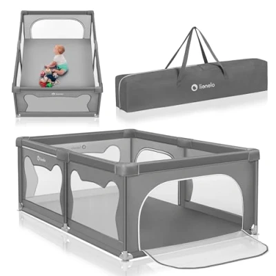 Abbildung von lionelo Laufgitter WILLOW XL und (Set), sehr große Spielfläche, 2 abschließbare Seiteneingänge