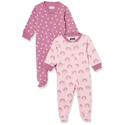 Abbildung von Amazon Essentials Disney Marvel Star Wars Unisex Baby Baumwoll Strampler mit Fuß Auslauffarben, 2er Pack, pack Tiny Rebel, Frühchen