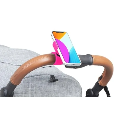 Abbildung von handyhalterung Kinderwagen Universell gültig für Smartphones mit einem Bildschirm bis zu 7.5 Zoll Handy Halterung handyhalter Fuchsia