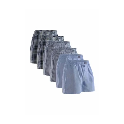 Abbildung von DANISH ENDURANCE American Boxershorts (4er 6er Pack), 100% Bio Baumwolle Herren Boxershorts, Weich, Atmungsaktiv, für &amp; Jungen Blau/Streifen Mix 3XL