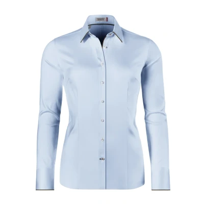 Abbildung von Vincenzo Boretti Tailliert Stretch Hemdbluse, Damen, Größe: 38, Eisblau