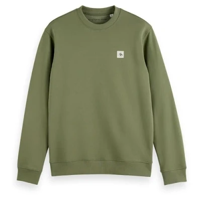 Abbildung von Scotch &amp; Soda Essential Badge CREW Sweatshirt, Herren, Größe: Small, Green ivy