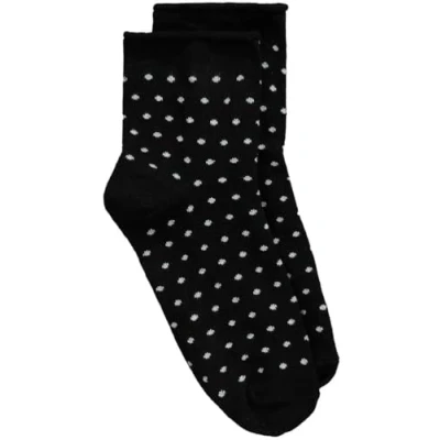 Abbildung von Ulla Popken Damen Rollrand, Punkte Strümpfe, schwarz, One size