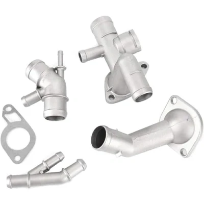 Abbildung von KSTE 1.8T, 4Pcs / Set Aluminium Motorkühlschlauch Flange Kit Kompatibel mit Mk4 1.8T 2000 2005 06A121132A