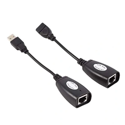 Abbildung von USB 2.0 zu RJ45 Ethernet Extension Extender Netzwerkadapterkabel Wired LAN, kompatibel für 1.1, Kameras, Drucker, Webkameras, Tastaturen, Mauserweiterungen und andere Geräte