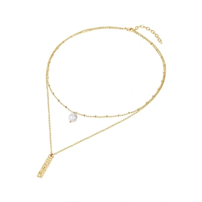 Abbildung von Valero Pearls SÜßWASSER Zuchtperle Halskette, Damen, Größe: One Size, Gelbgold