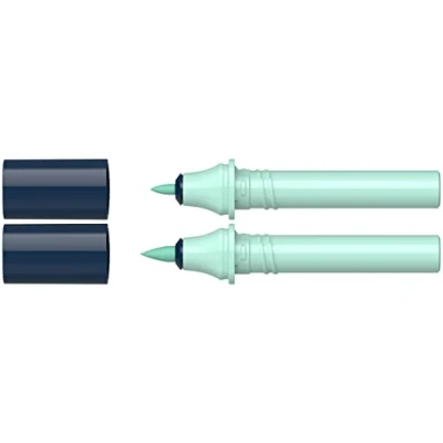 Abbildung von Schneider 040 Paint It Twinmarker Patronen (Brush Tip &amp; 1,0 mm Rundspitze, farbintensive Tinte auf Wasserbasis, für die Anwendung Papier, &gt;95% recycelter Kunststoff) turquoise 034