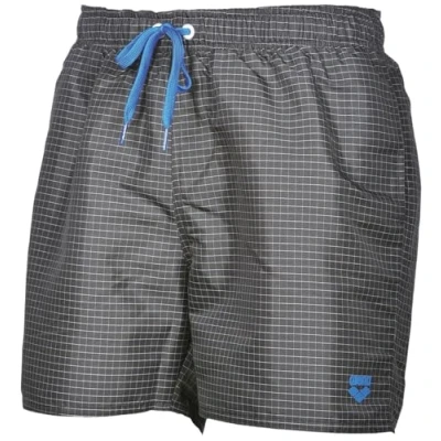 Abbildung von arena Herren Badeshorts Yarn Dyed Boxer (Schnelltrocknend, Kordelzug, Seitentaschen, Weiches Material), Black White (501), S