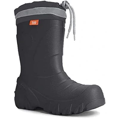 Abbildung von demar. Kinder Mädchen Jungen Gummistiefel Wolle gefüttert Regenstiefel leichtes Eva Material Graphit 32/33 EU