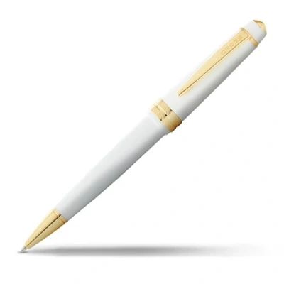 Abbildung von Cross Bailey Light Kugelschreiber (Strichstärke F, Schreibfarbe: schwarz, inkl. Geschenkverpackung) Weiß Lack mit goldfarbenen Beschlägen