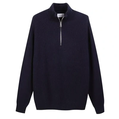 Abbildung von Diana Studio Men&#039;s Half Zip Wolle Sweater, Blue, S