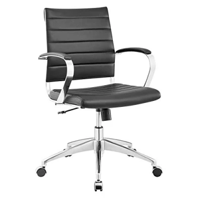 Abbildung von Modway Jive Bürostuhl mit hoher Rückenlehne und Armlehnen, gerippt, Terrakotta, 66 x 116 cm