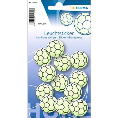 Abbildung von 5 x Herma Leuchtsticker Fußball Mini 1 Blatt